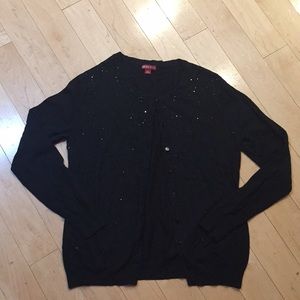 Black cardigan with small black gems